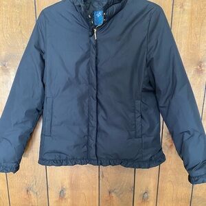 Women's Black Short Puffer Jacket with Stand Collar